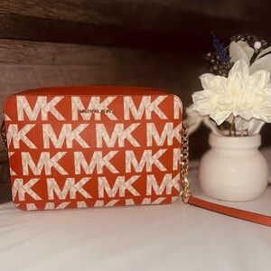 Authentic Michael Kors Orange Crossbody Bag